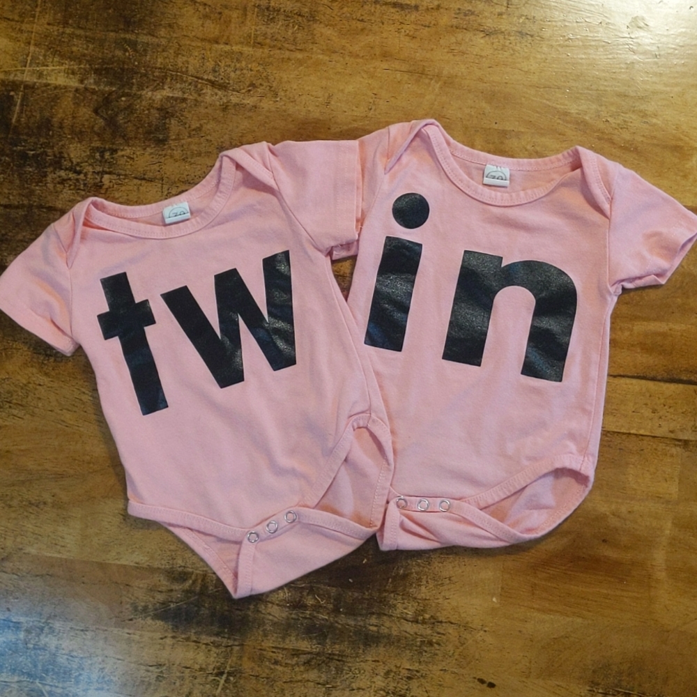 SOLD twin short sleeve onesie set